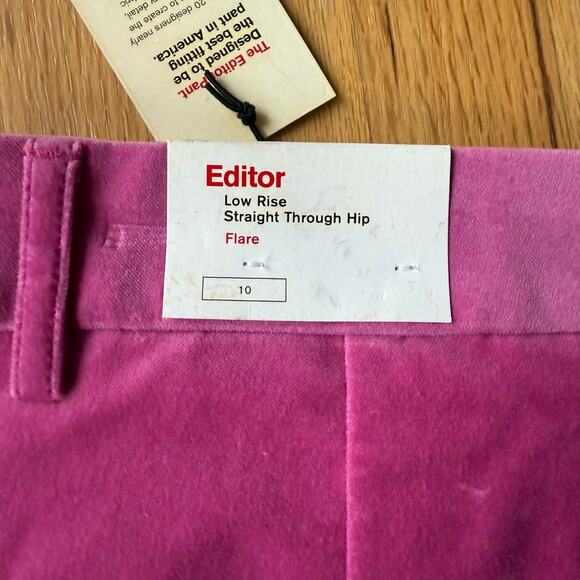 Express Editor Flare Trouser Pants Pink Velvet Size 10 Y2K Career Classic Office - Picture 3 of 12